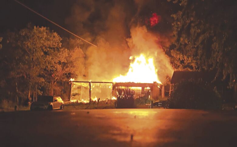 Ware-area garage destroyed in fire
